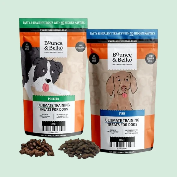 Bounce and Bella Poultry & Fish Training Treats, two pack