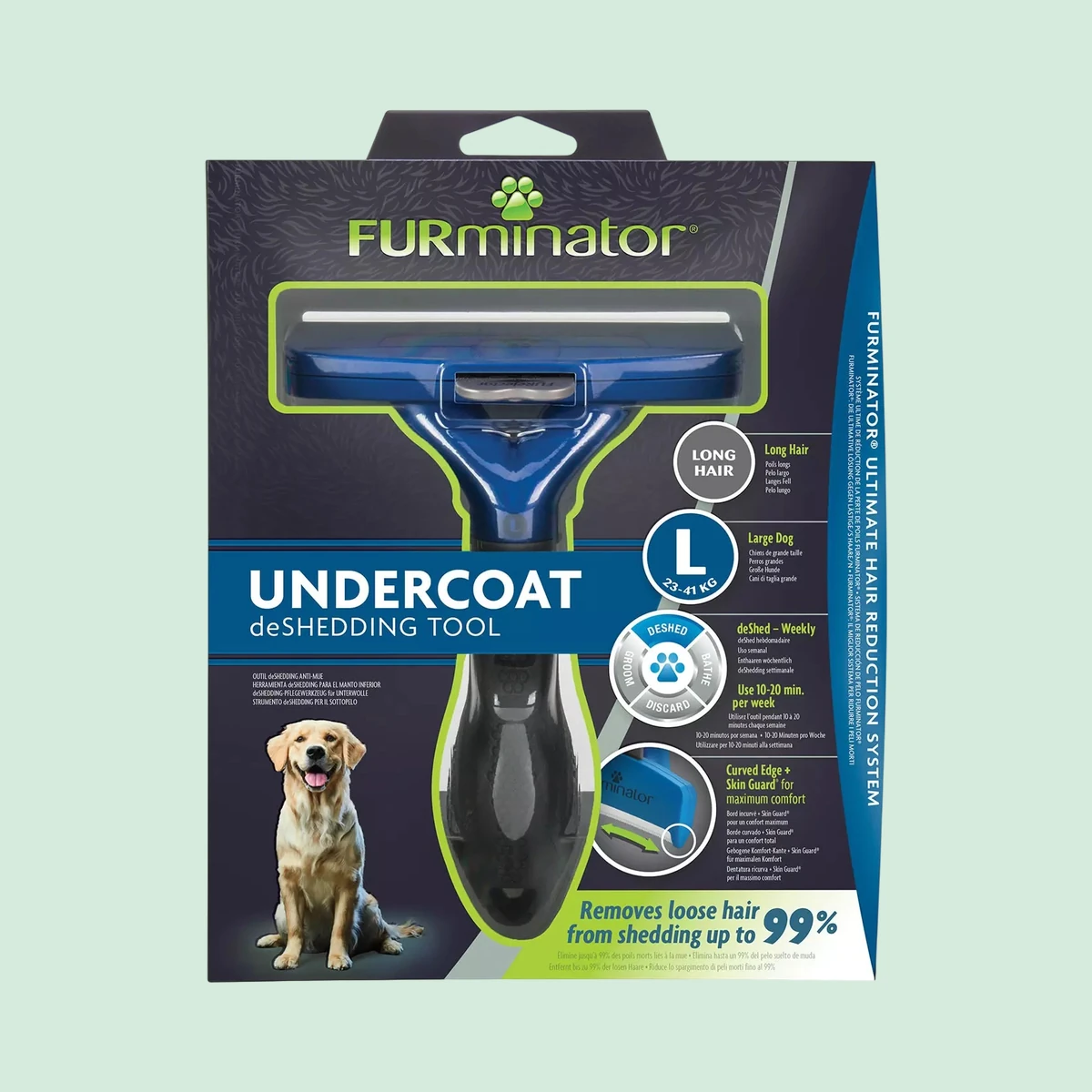 FURminator Undercoat deShedding Tool, large, long hair