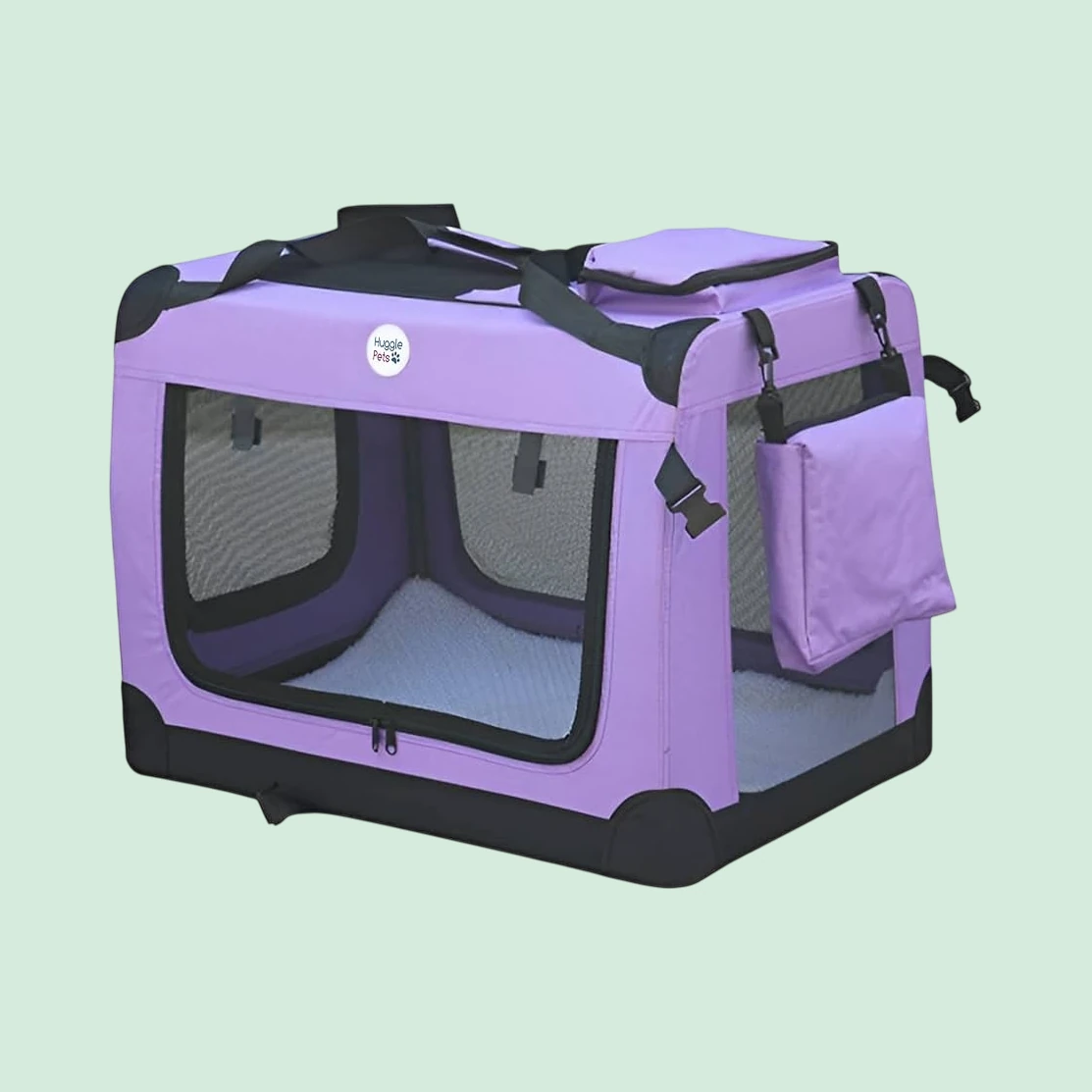HugglePets Foldable Fabric Pet Crate, small