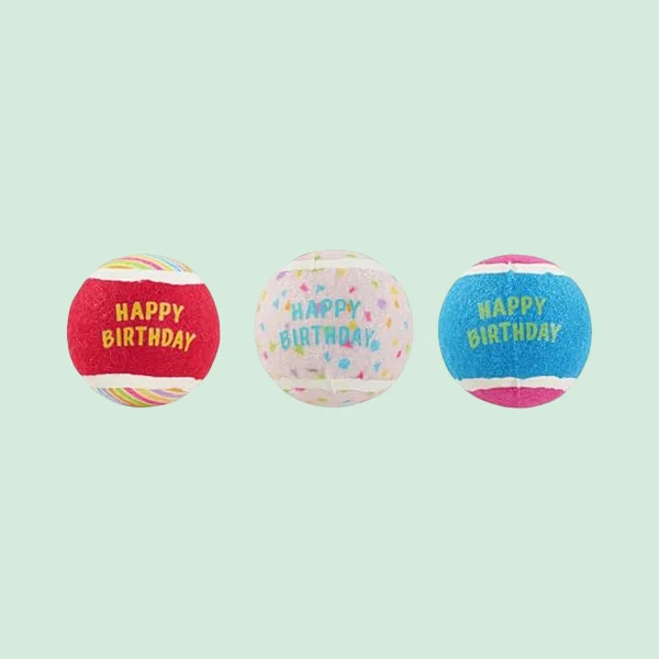 Rosewood Squeaky Tennis Balls, three pack