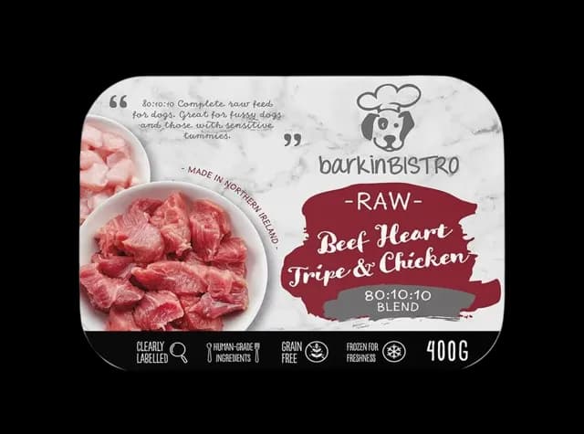 Barkin Bistro Raw Blends – Beef Heart, Tripe & Chicken