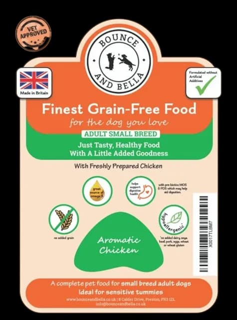Bounce and Bella Finest Grain-Free Adult Small Breed – Aromatic Chicken