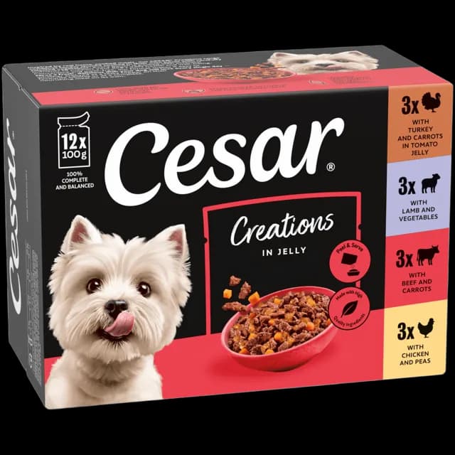 Cesar Creations Pouches in Jelly – Poultry, Beef & Lamb