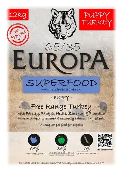 Europa Super Food 65/35 Puppy – Free Range Turkey