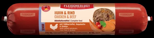 Fleischeslust Classic Menu Senior – Chicken with Beef, Sweet Potatoes, Rosehips and Ginko