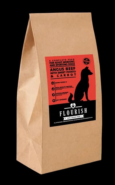 Flourish Grain Free Working and Sporting Dog – Beef, Sweet Potato and Carrot