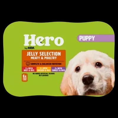 Hero by Asda Puppy Cans in Jelly – With Beef & Rice
