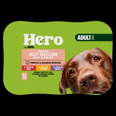 Hero by Asda Sensitive Cans in Jelly – Rich in Beef