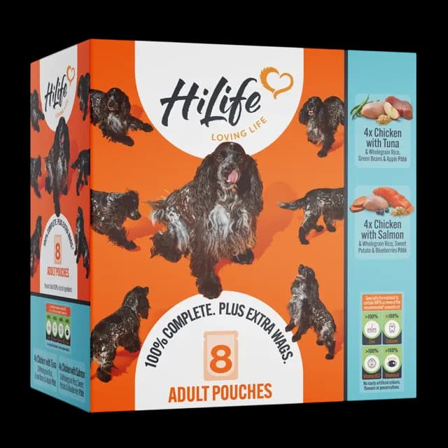 HiLife Adult Dog 150g Pouches – Chicken & Fish