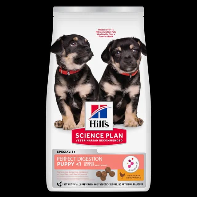 Hill's Science Plan Perfect Digestion Medium Breed Puppy Food with Chicken & Brown Rice – —