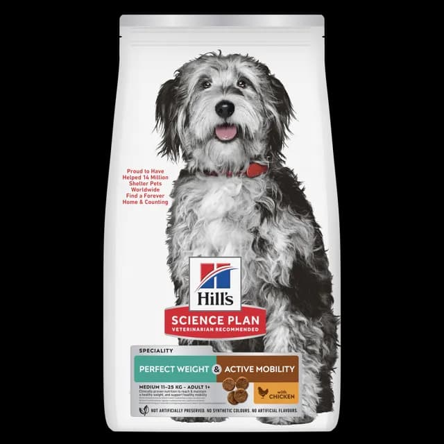 Hill's Science Plan Perfect Weight & Active Mobility Medium Adult Dog Food with Chicken – —