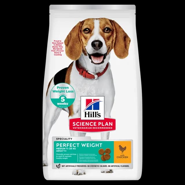 Hill's Science Plan Perfect Weight Medium Adult Dog Food with Chicken – —