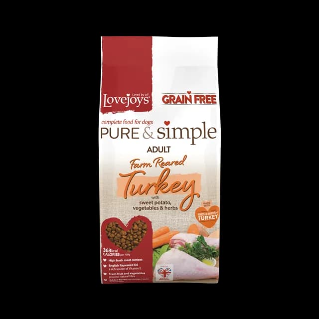 Lovejoys Pure & Simple Grain Free Dry Adult – Farm Reared Turkey