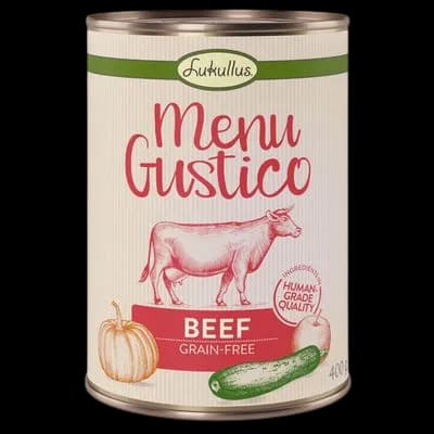 Lukullus Adult Tins Menu Gustico – Beef With Pumpkin, Apple & Oregano