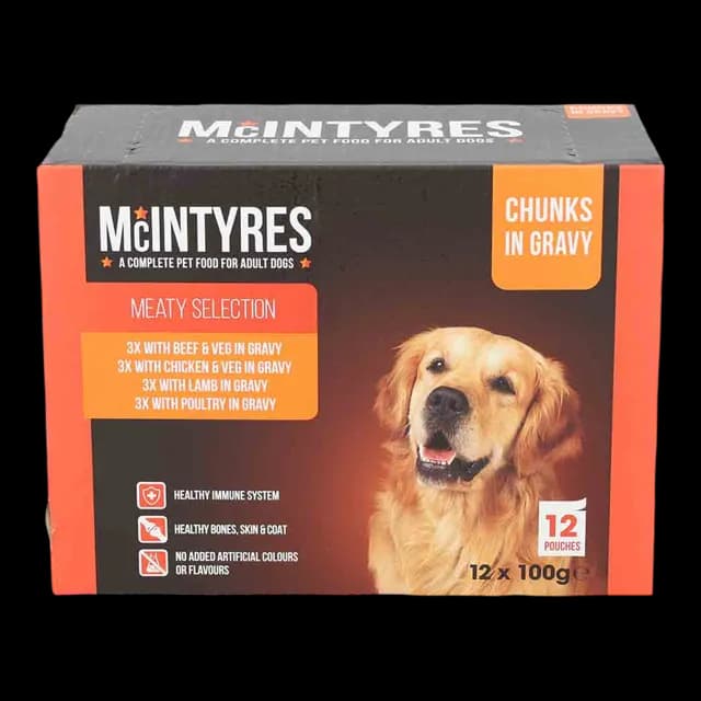 McIntyres Adult Pouches in Gravy – Beef and Vegetables