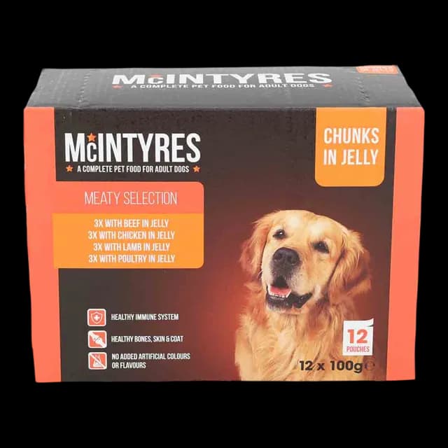 McIntyres Adult Pouches in Jelly – Beef