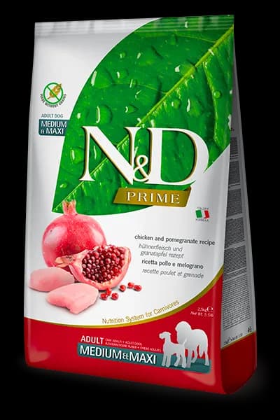 N&D Prime Adult Medium & Maxi Dry Food – Chicken & Pomegranate