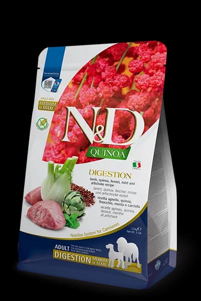 N&D Quinoa Medium & Maxi – Digestion Lamb