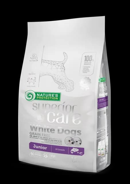Nature's Protection Superior Care White Dogs Grain Free Junior – With Salmon