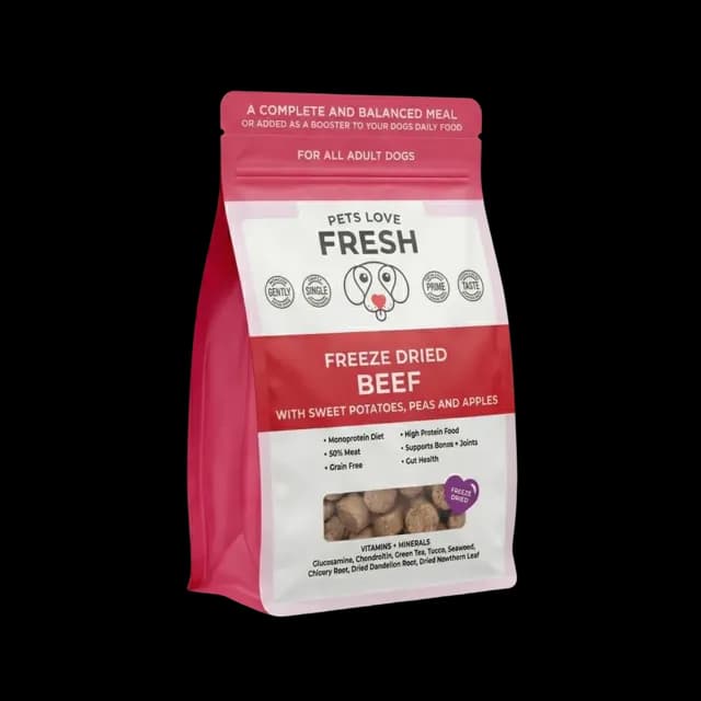 Pets Love Fresh Freeze Dried Complete – Beef, Sweet Potato, Peas and Apple