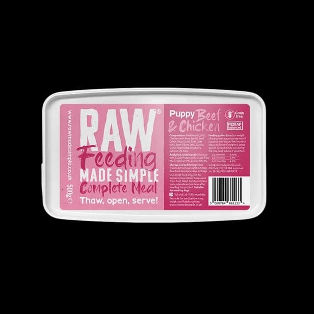Raw Made Simple Puppy Complete Raw – Beef & Chicken