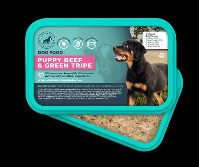 Southend Dog Puppy Raw Food – Beef with Tripe