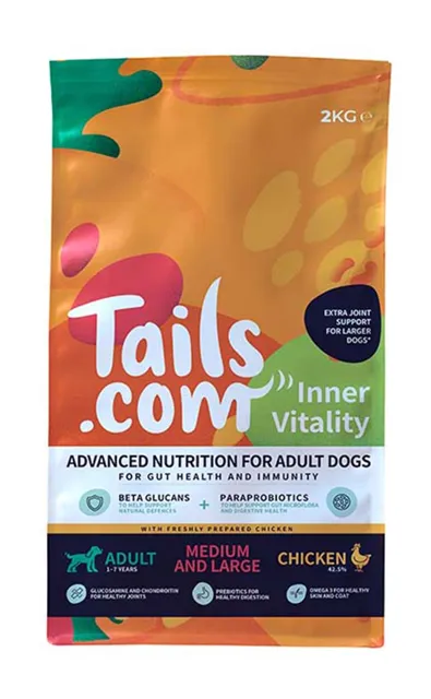 Tails.com Inner Vitality Dry – Adult Chicken & Rice — Medium & Large