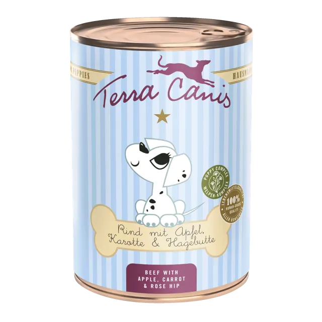 Terra Canis Puppy Wet Food – Beef with apple, carrot and rose hip