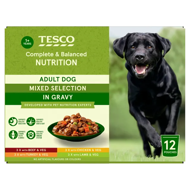 Tesco Adult Pouches Mixed Selection – Cuts In Gravy
